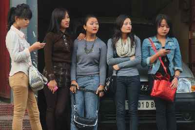 Mizo girls in Aizawl, Mizoram (North-Eastern India