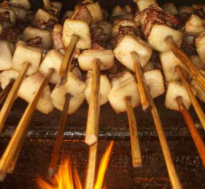 Fire-dried and smoked pork spits voksa rep, Aizawl, Mizoram (North-Eastern India