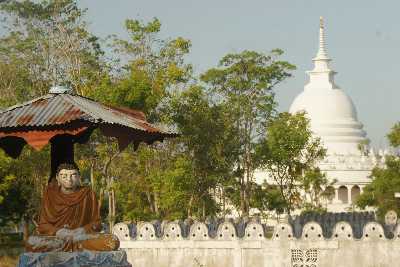 Buddha Statue at Peace Pagoda (Sama Chaitiya) near Ampara, Eastern Sri Lanka