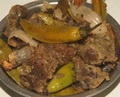 Sri Lankan Food: Boiled and dry-fried beef