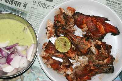 Indian Food: Tandoori chicken (Murg tanduri)