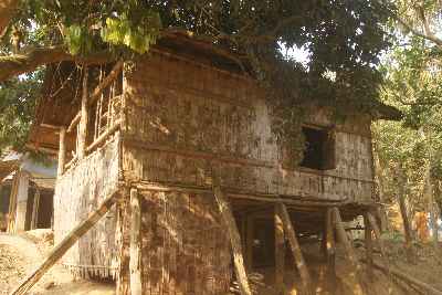Marma tribal bamboo house in Charui Para village near Bandarban (Chittagong Hill Tracts, Bangladesh)