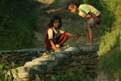 Children playing in Bandipur, Nepal