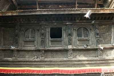 Kalika Mandir (Kali Temple) at Gorkha Darbar (Nepal) with peacock wood carvings