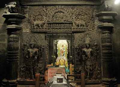 Portal to Garbhagriha at Chennakeshava Devalaya Temple, Belur, Karnataka (South India)