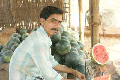 Water Melon vendor in in Bhubaneshwar, Orissa (India)