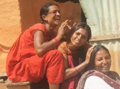 Ladies enjoying communal talk at Dadeldhura, Western Nepal