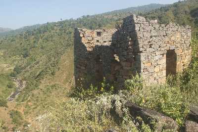 Remnant of the fort at at Ajimerkot (Ajaymerukot) near Dadeldhura, Western Nepal