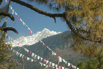 Himalaya mountais seen from McLeod Ganj (Dharamsala), Himachal Pradesh (India)