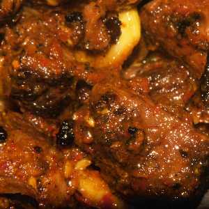 Nepali/Newari Food: Choila=Choyela (marinated fried buffalo)
