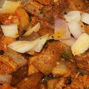 Nepali/Newari Food: Jamla (Buffalo skin, marinated) 