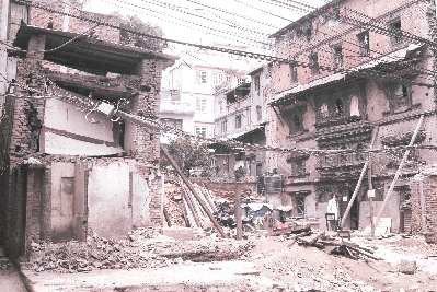 Nepal Earthquake 2015: Destroyed House in Yatkha, Kathmandu 