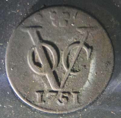 Historical Coin with VOC insignia, in Historical Mansion in Galle, South-Western Sri Lanka
