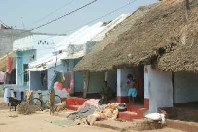 Tropical houses in Gopalpur-on-Sea, Orissa (India)