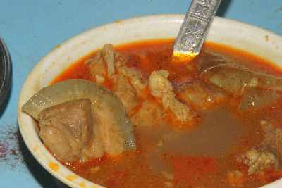 Indian / Naga food: Pork boiled in spicy broth