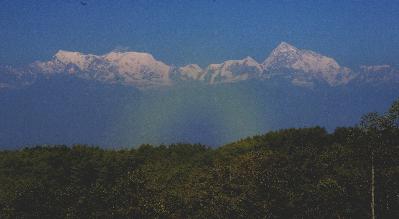 View to Makalu Himalayan Peak, from Hile, Nepal