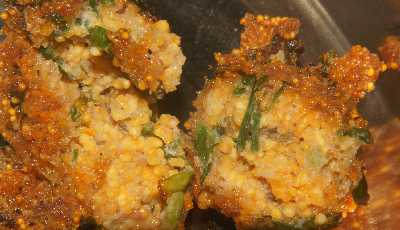 Indian / Manipuri Food: Nga Marun -- Fried fish eggs (roe) 
