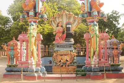 Parvati statue at Hindu Nagapushani Kovil Temple, Nayinativu Island, near Yalpanam (Jaffna), Northern Province, Sri Lanka