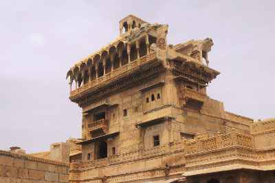 Penthouse of Salam Singh ki Haveli (merchant's house) in Jaisalmer, Rajasthan (India)
