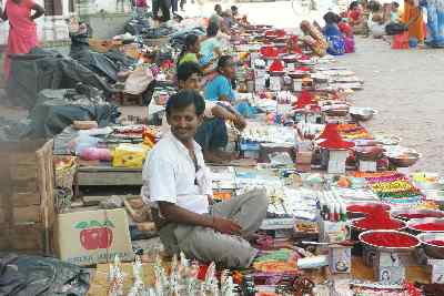 Bazar area in front of Janaki Mandir Temple, Janakpur, Nepal