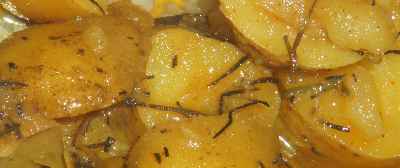 Nepali/Thakali Food: Potatoes cooked with Himalaya Onion (Jimbu) 