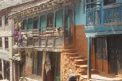 House with woodn balkony in Jumla, Western Nepal