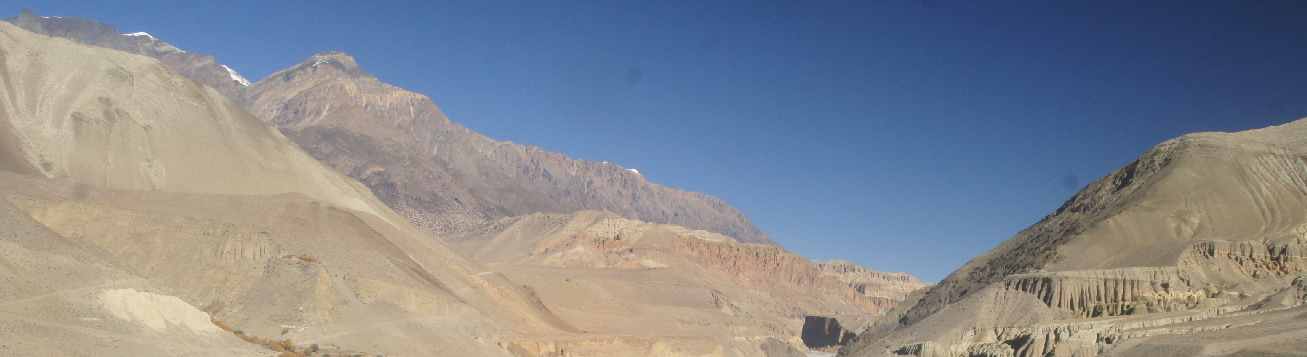View of Upper Mustang, seen from Tiri near Kagbeni near Jomsom, Nepal