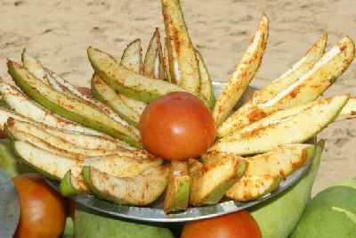 Unripe Mango street food