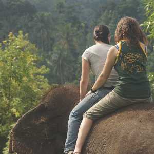 Lankatilaka Viharaya Perahera: Elephant Ride at Lankathilaka temple, near Kandy, Hill Country, Sri Lanka