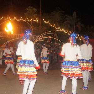 Lankatilaka Viharaya Perahera: Dancers, near Kandy, Hill Country, Sri Lanka