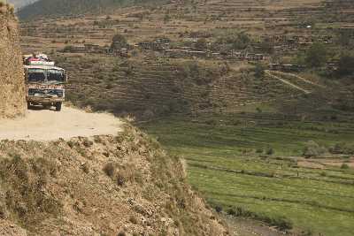 Bus encounter at Karnali Highway, Western Nepal