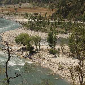 Banks of Karnali river, view from Karnali Highway (Surkhet to Jumla, Western Nepal)
