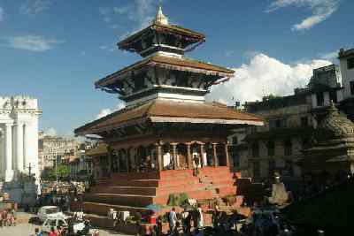 Trailokya Narayan Vishnu temple at Durbar Square in Kathmandu (Nepal)
