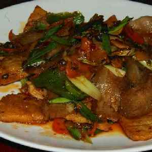 Chinese food: Shu-xiang hui-guo rou, Twice cooked pork in style of Shu (Szechuan) 