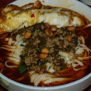 Chinese food: Zha-jiang Mian, Beijing-style noodle soup