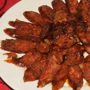 Chinese food: Xiang chang, fragrant pork sausage