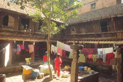 Small courtyard containing Narasimha Mandir temple, Kilagal, Kathmandu, Nepal