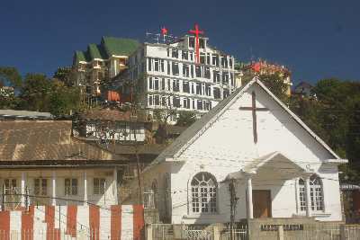 Christian (mostly Baptist) Churchis in Kohima, Nagaland, North-East India