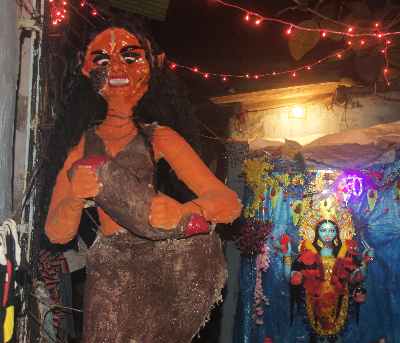Rakshasi (Demoness) during Diwali Hindu festival in Kolkata (Calcutta), West Bengal, India