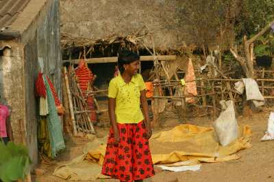 Village scene near Konark, Orissa (India)