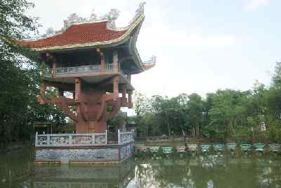 Copy of One-Pillar-Pagoda (Chua Mot Cot, Hanoi, Vietnam) in Buddhist Development Zone, Lumbini, Nepal