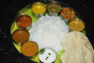 Tamil vegetable meal, Madurai, Tamil Nadu (India)