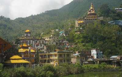 Buddhist temples and monastries in Rewalsar, near Mandi, Himachal Pradesh (India)