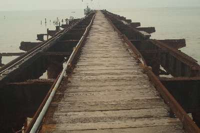The old rusty pier in Talaimannar, Mannar Island, Northern province (Sri Lanka)