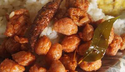 Sri Lankan Tamil food: Soybean vegetable and Mor Milagay (Buttermilk Chili)