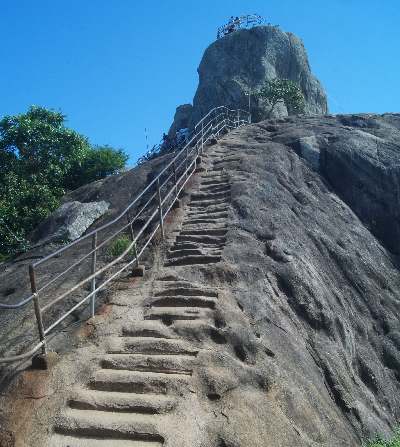Path leading to Aradhana Gala, in Mihintale (Cultural Triangle), Sri Lanka