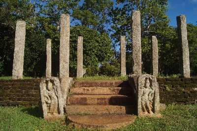 Ruins of quincunx monastery in Mihintale (Cultural Triangle), Sri Lanka