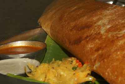 Indian (Karnataka) food: Paper Masala Dosa