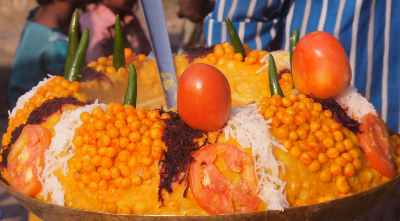 North Indian Food: Matar Chat (boiled peas)