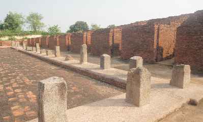 Monastery No. 11 at Nalanda archeological excavation site, near Rajgir, Bihar (Northern India)